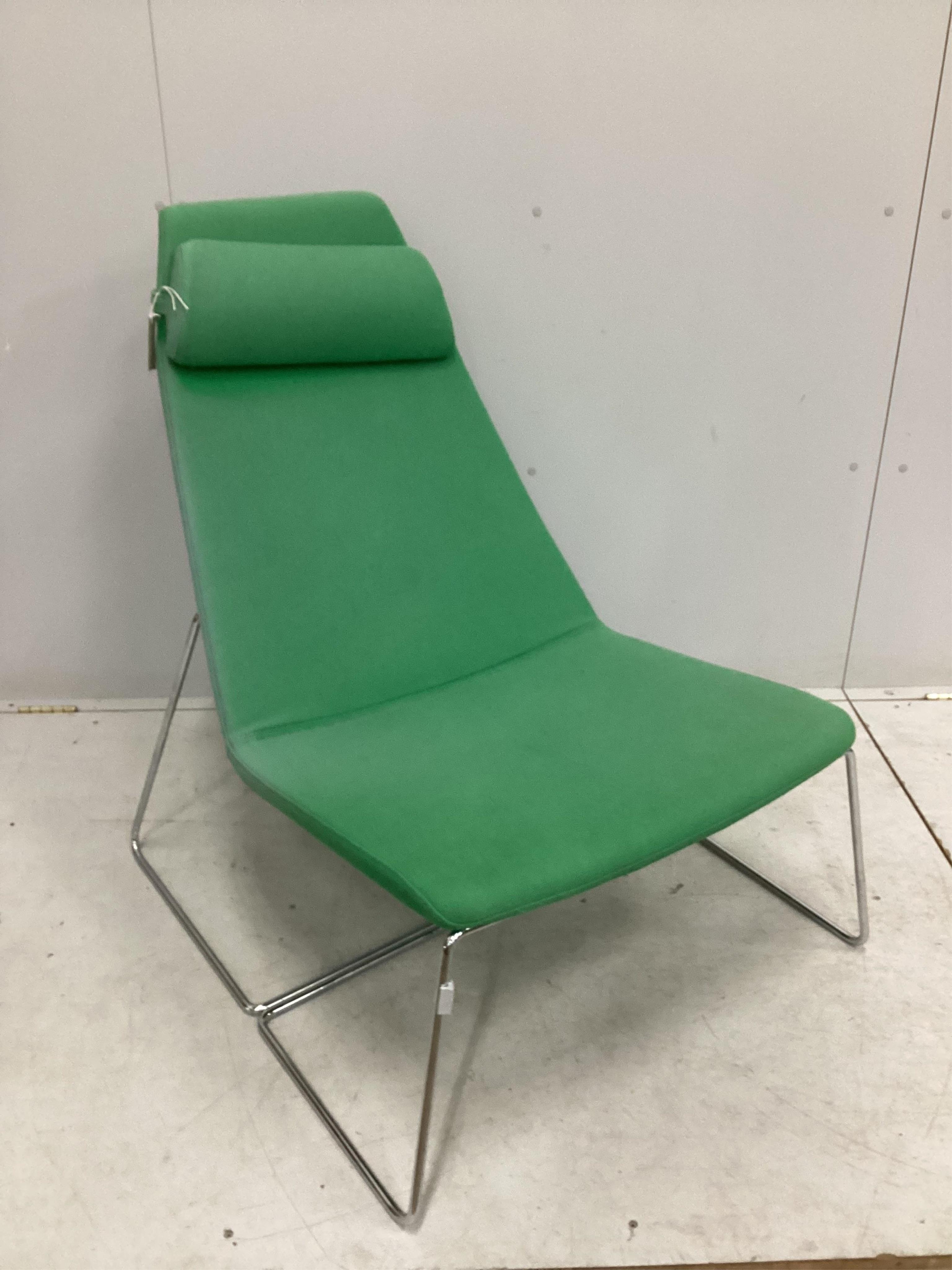 A modern Cappellini style lounge chair, width 68cm, depth 84cm, height 94cm. Condition - fair